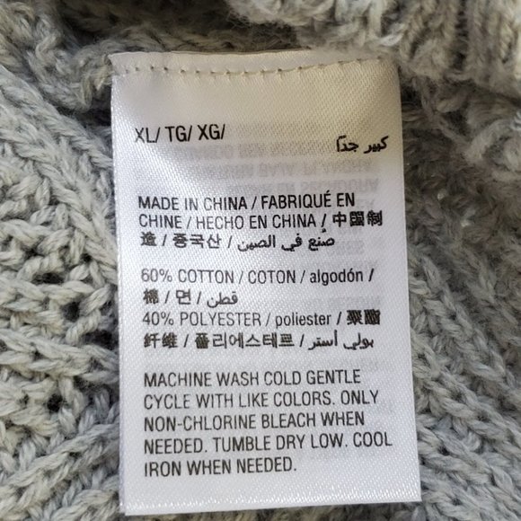 Style & Co Gray Crochet Look V-Neck Knit Pullover Sweater NEW NWT Size XL - Picture 10 of 11